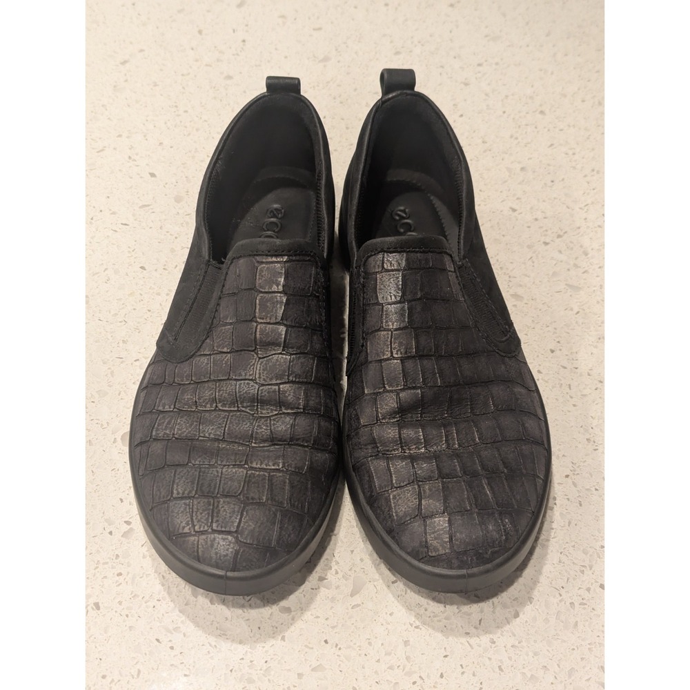 Women's Ecco Aimee Croc Embossed Leather Slip On loafers Shoes Sz 39 US 8 / 8.5 - Picture 2 of 9